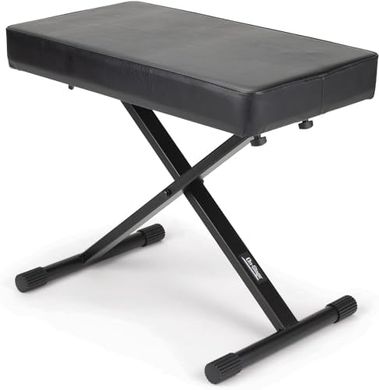 Deluxe Folding Keyboard Bench: Adjustable, Padded, & Stable
