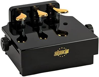 Adjustable Wooden Piano Pedal Extender for Kids (Black, 3 Pedals)
