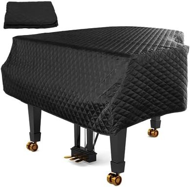 Black Grand Piano Cover (63" x 60", Nylon/Cotton, Dustproof)
