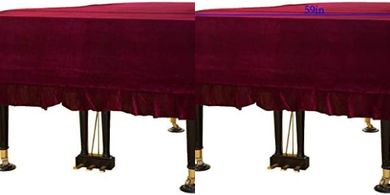 Pleuche Grand Piano Dust Cover (Red, 63x59x20 inches)
