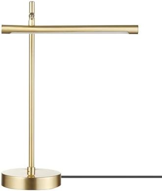 West 15" Matte Brass LED Desk Lamp with Dimmer
