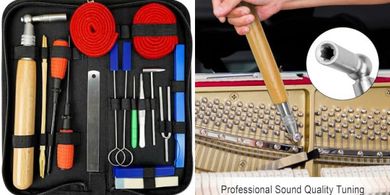 Professional Piano Tuning Kit: 18 Tools & Mute in Case
