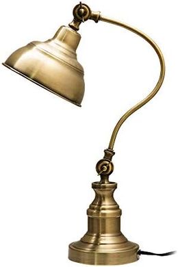 Adjustable Brass Vintage Desk Lamp with Rechargeable Battery
