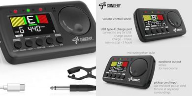 Sondery 3-in-1 Metronome: Tuner, Tempo, Voice Guidance
