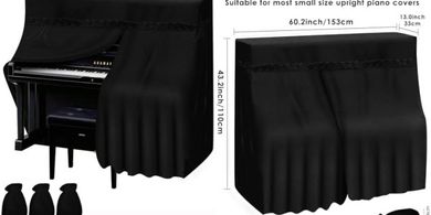 TINDTOP Velvet Upright Piano Cover (Dustproof & Moistureproof)
