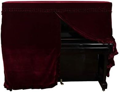 Red Macrame-Decorated Piano Cover (153cm, Universal Upright)
