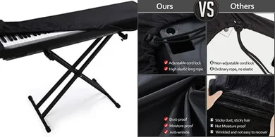 88-Key Electric Piano Keyboard Dust Cover with Elastic Lock