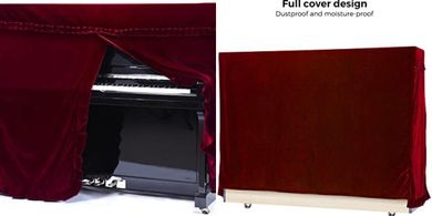 Red Velvet Piano Cover (Dustproof & Moistureproof)
