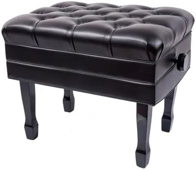 Adjustable Leather Music Bench with Storage
