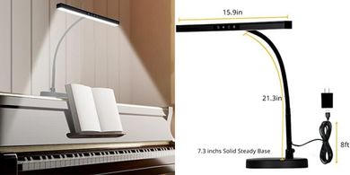 Adjustable Piano Light: 3 Colors, Auto-Off Timer
