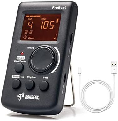 Sondery Digital Metronome: Timer, Vocal Count, 3 Sounds, Rechargeable
