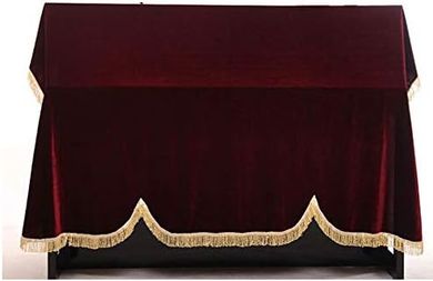 Red Pleuche Piano Cover (Universal Upright, 118-131cm)
