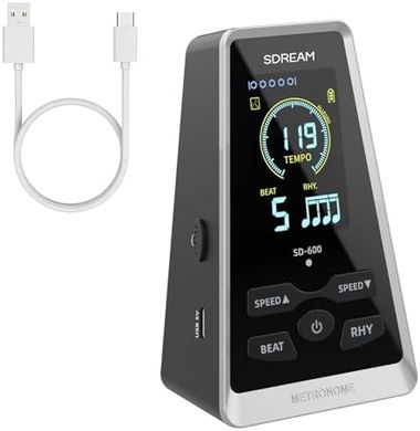 Rechargeable LCD Metronome with Voice Guidance for Musicians
